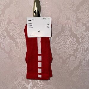 Nike Elite Red and White Athletic Socks